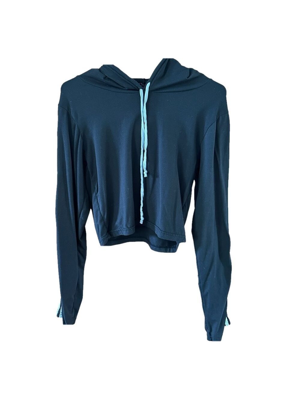 AQ-Sport Black Hooded Long Sleeve Shirt Women's Large